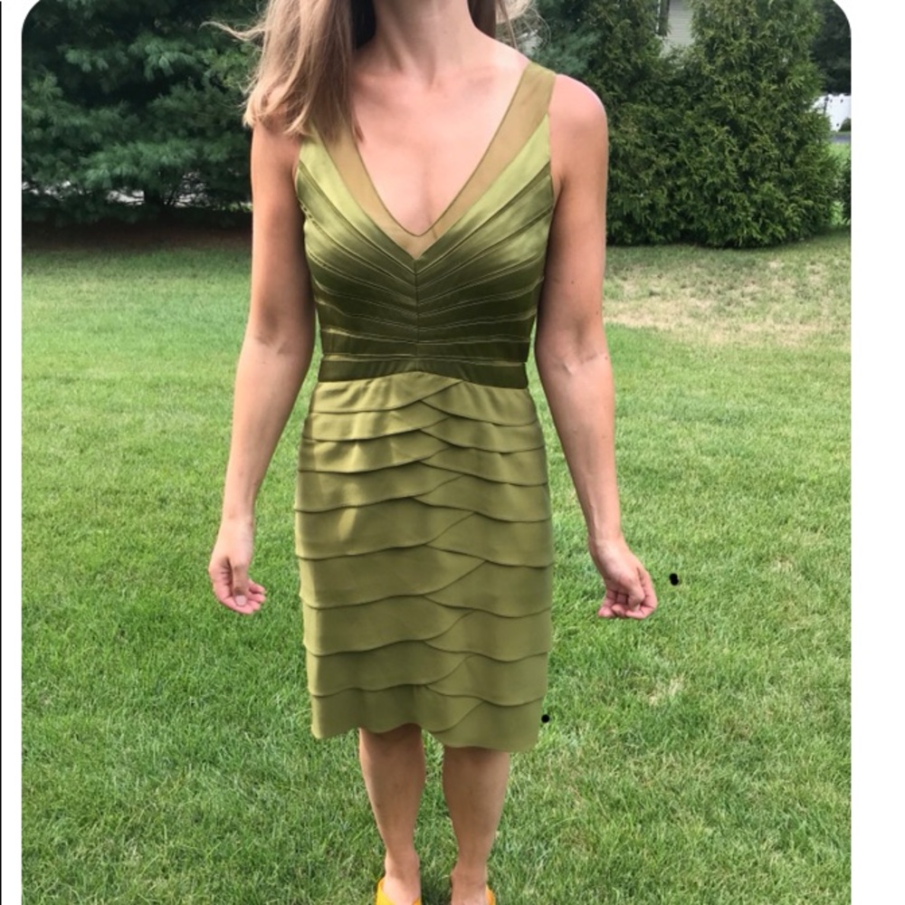 Stunning CHETTA B Illusion Lace Silk Evening Dress